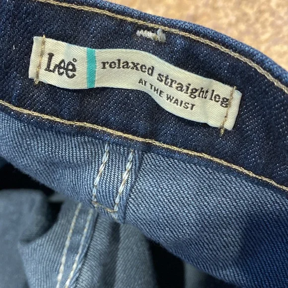 Lee Relaxed Straight Leg At The Waist 14 Medium Blue Jeans (Altered/Hemmed) - Picture 10 of 16